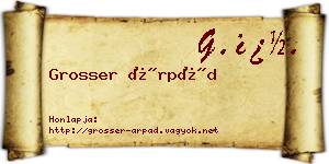 Grosser Árpád névjegykártya